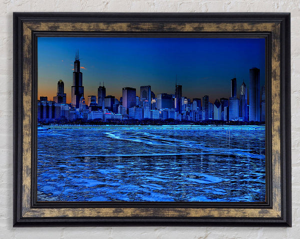 Chicago Ice Blue Waters Framed Print