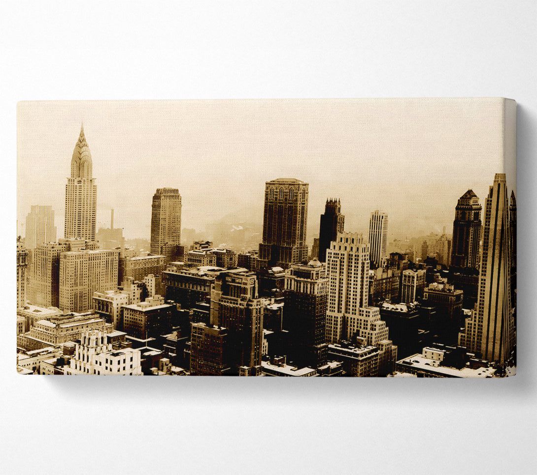  A Canvas Print of Chicago Mist Sepia Canvas Wall Art