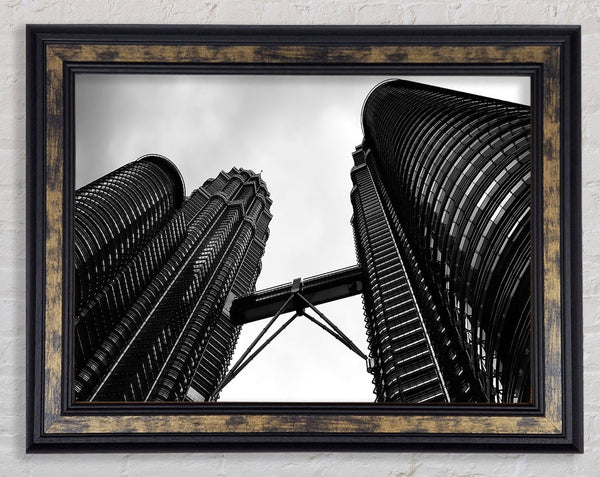 Petronas Towers Kuala Lumpur B n W Framed Print