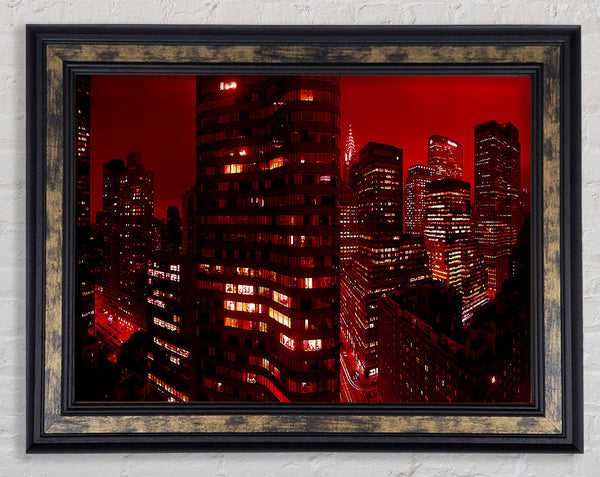 Chrysler Building Red Framed Print