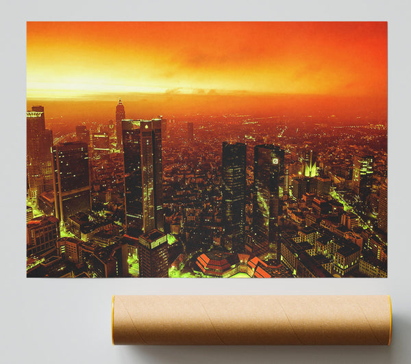 Orange Misty City Poster