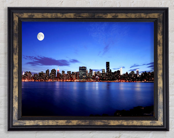 City By Moonlight Framed Print
