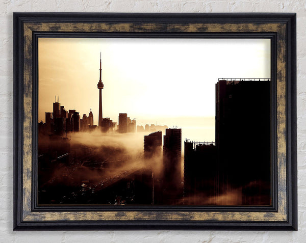 City Fog Framed Print