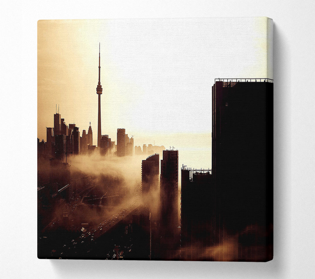  A Canvas Print of City Fog Canvas Wall Art