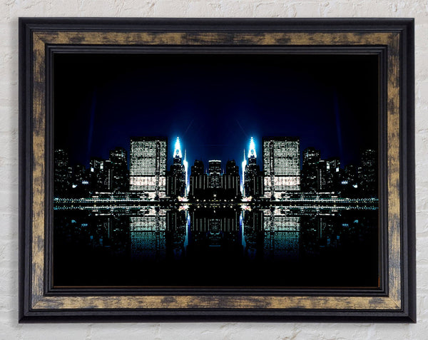 City Night Reflections Framed Print