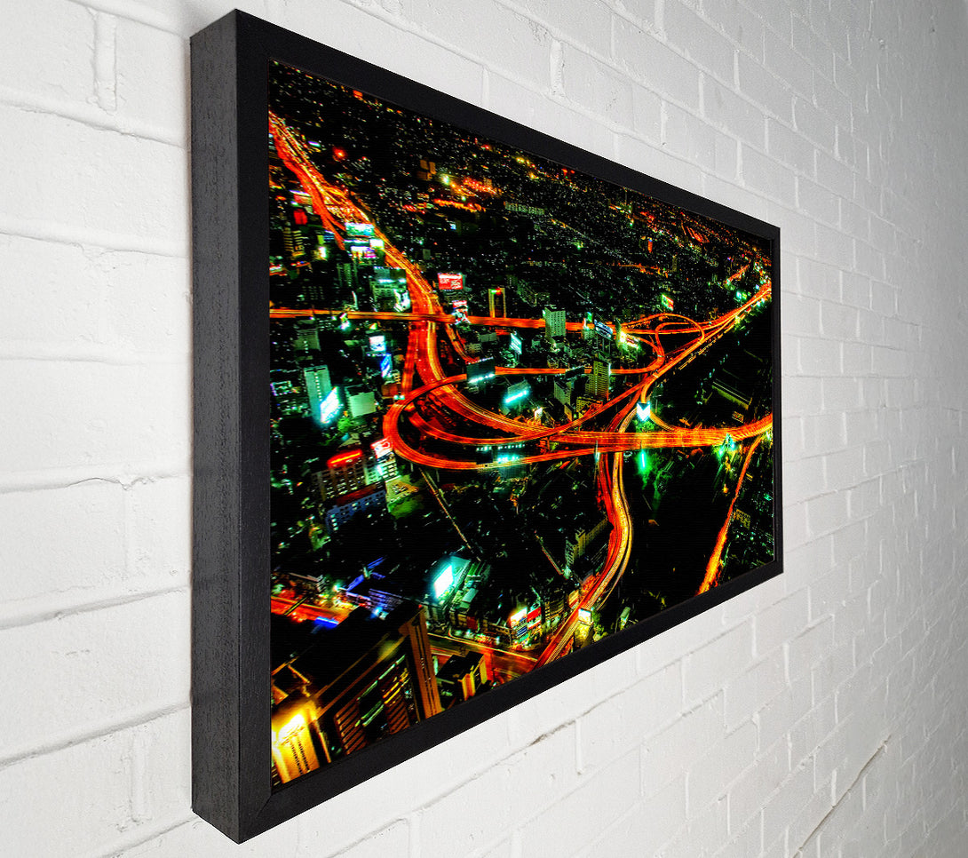  A Canvas Print of City Nightways Canvas Print