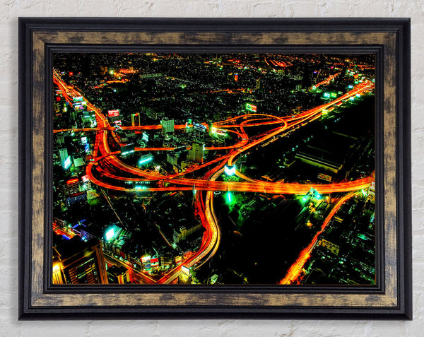 City Nightways Framed Print