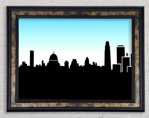 City Skyline Silhouette Framed Print