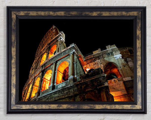 Colosseum At Night Framed Print