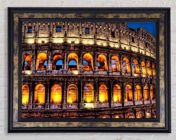 Colosseum Night Lights Framed Print