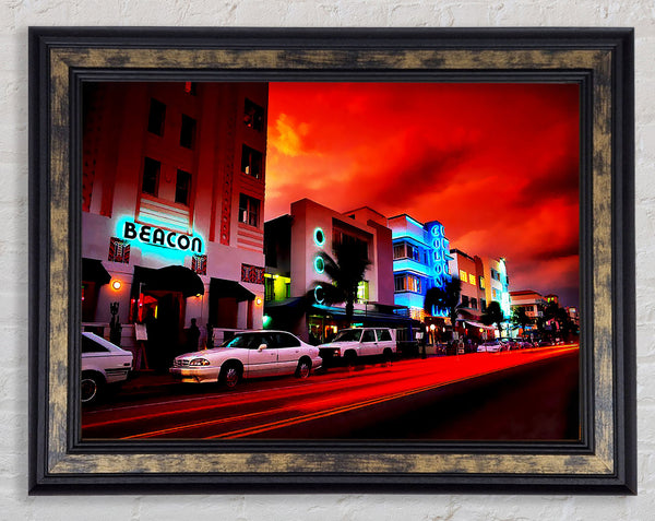 Downtown Bar Framed Print