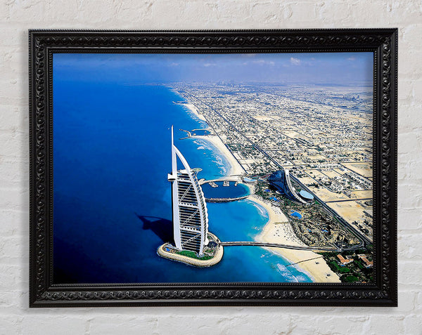 Dubai Beach Front Framed Print