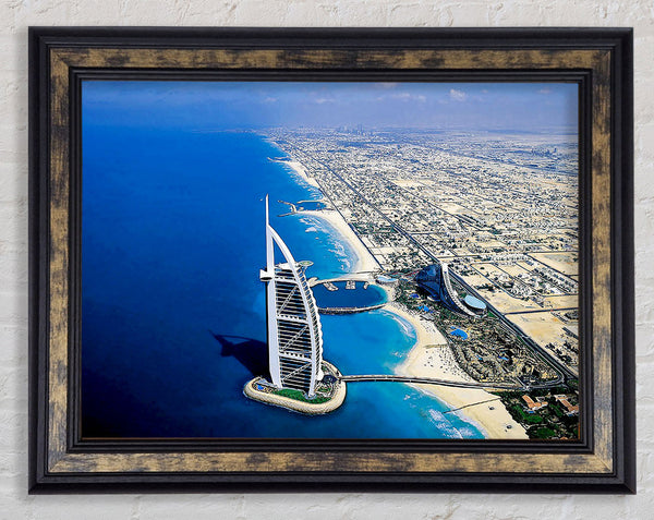 Dubai Beach Front Framed Print