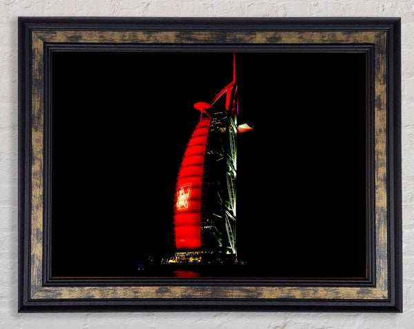 Dubai Building Red Framed Print