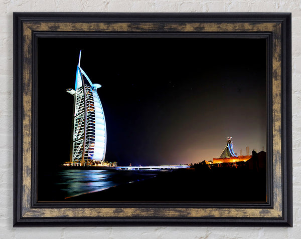 Dubai Ocean Nights Framed Print