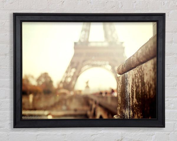 Eiffel Tower Retro Framed Print