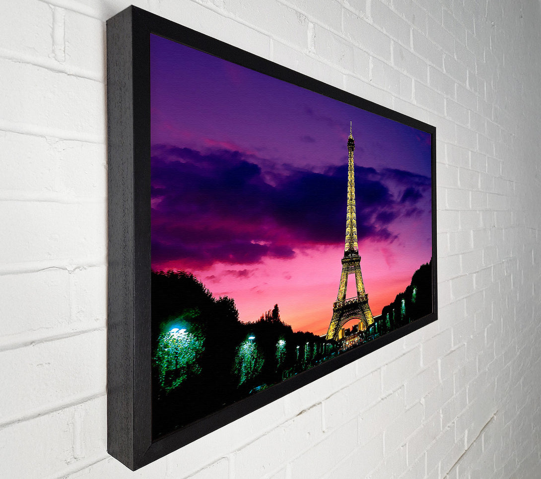  A Canvas Print of Eiffel Tower At Night Paris France Canvas Art