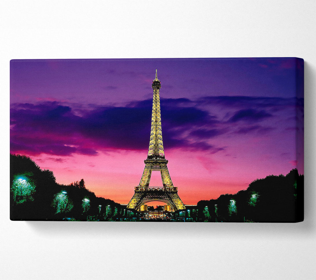  A Canvas Print of Eiffel Tower At Night Paris France Canvas Art