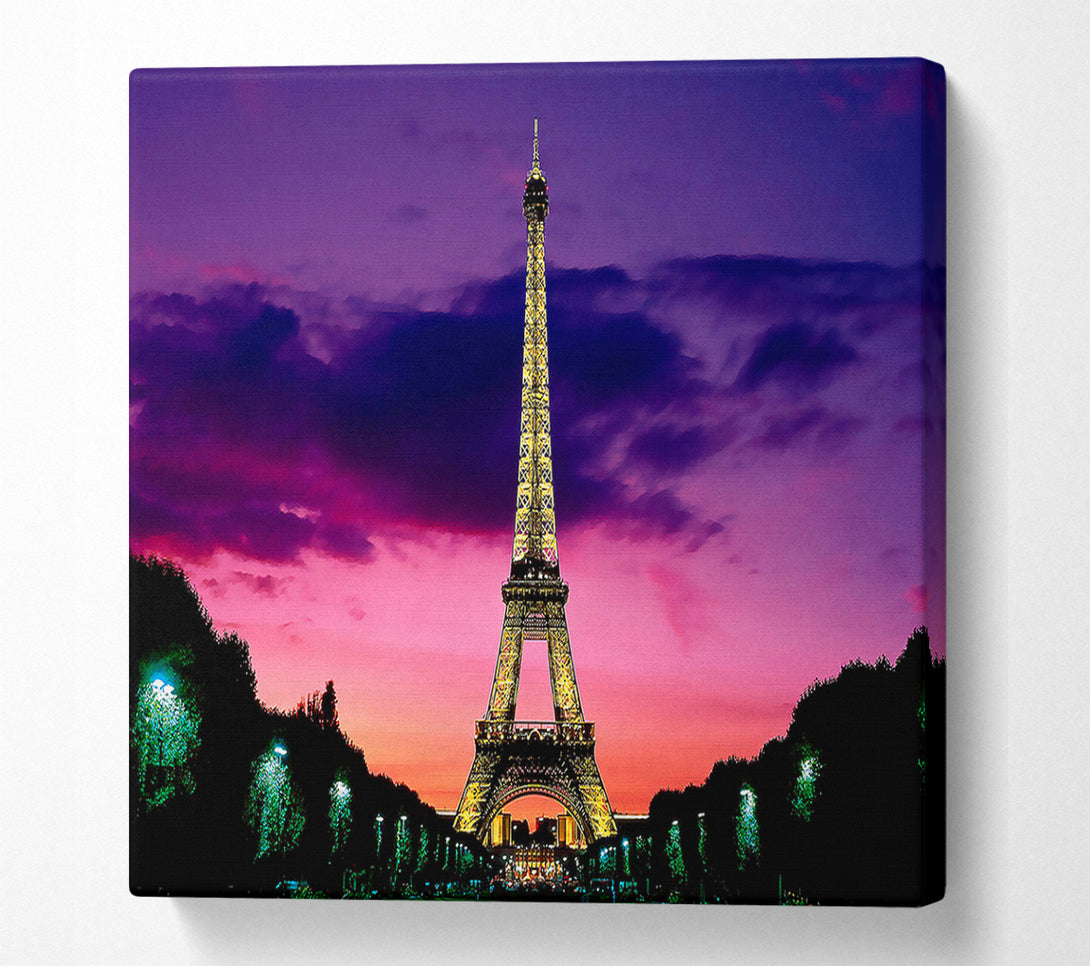  A Canvas Print of Eiffel Tower At Night Paris France Canvas Art