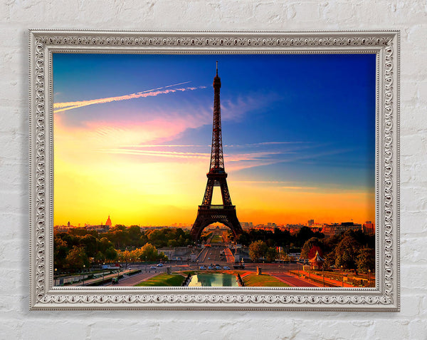 Eiffel Tower At Sunrise Framed Print