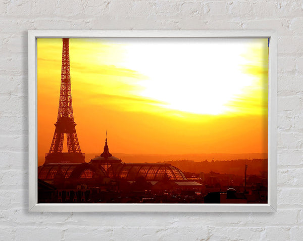 Eiffel Tower At Sunset Framed Print