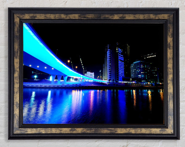 Electric Blue Bridge Framed Print