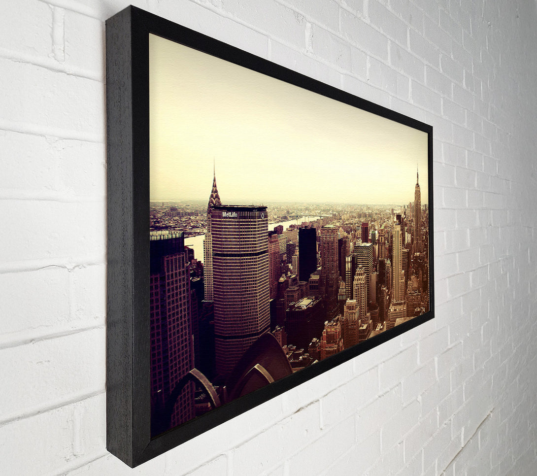  A Canvas Print of Empire State Building Retro Canvas Print