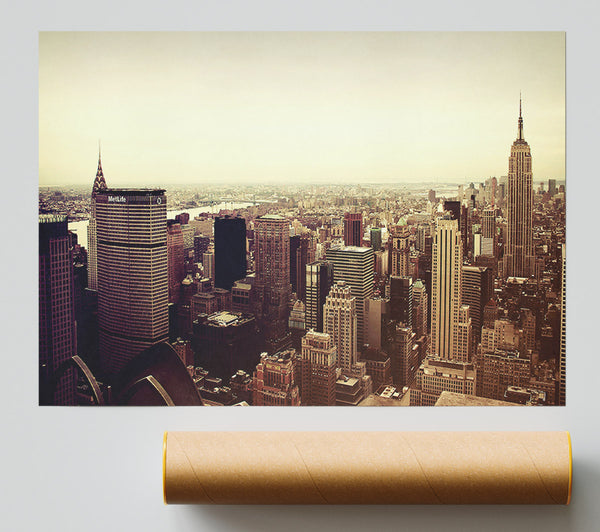 Empire State Building Retro Poster