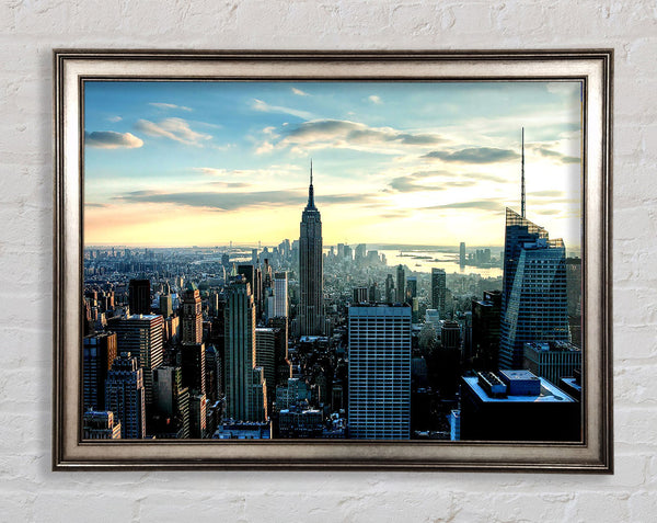 Empire State Building At Sunrise Framed Print