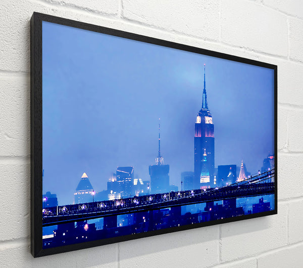 Empire State Building Blue Night