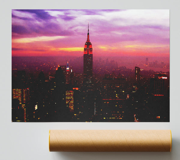 Empire State Building Evening Glow Poster