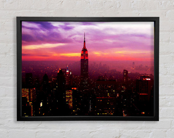 Empire State Building Evening Glow Framed Print