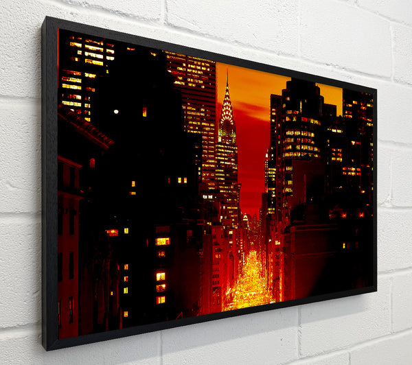 Empire State Building Fire Red