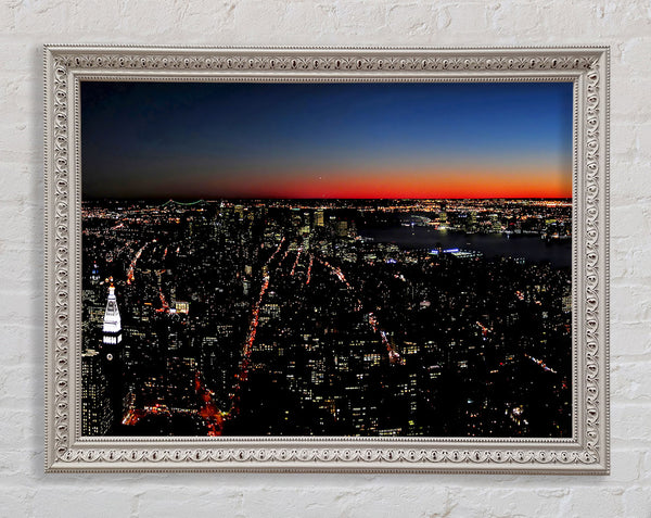 Empire State Building Glow Framed Print