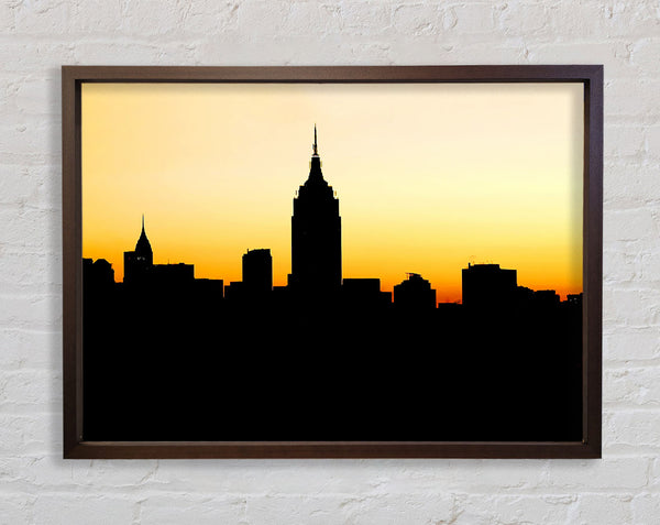 Empire State Building In Golden Sunlight Framed Print