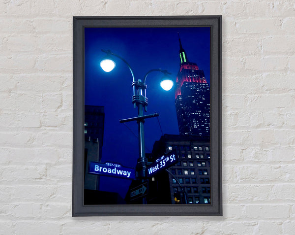 Empire State Building Lights Framed Print