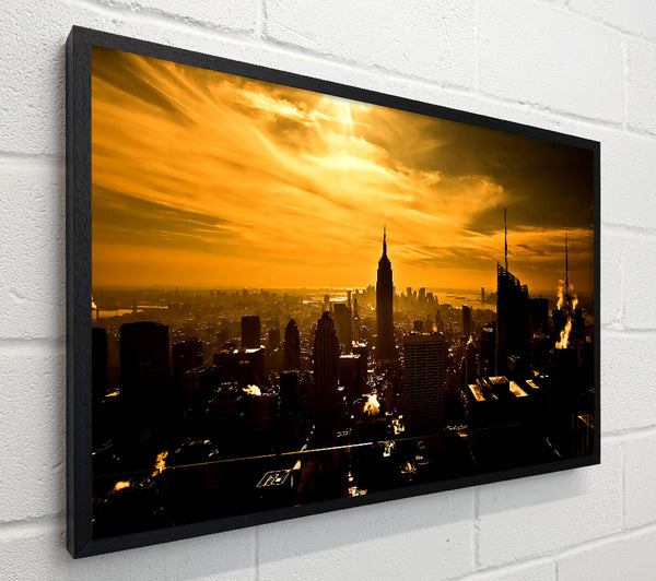 Empire State Building New York City Golden Sunset