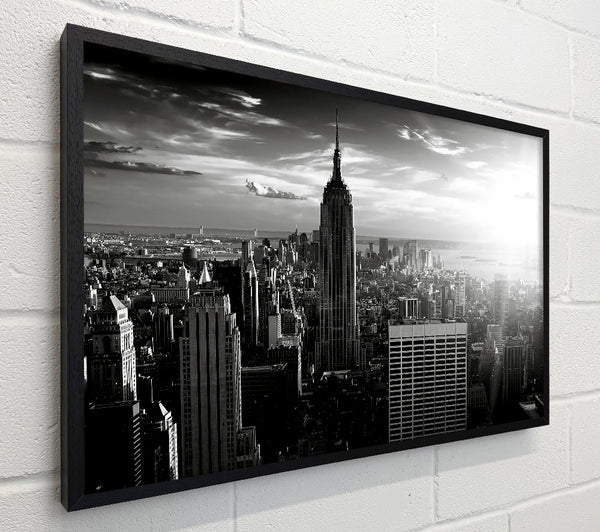 Empire State Building Sun Glow B n W