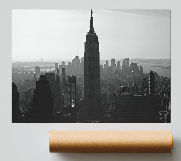 Empire State Building B N W Morning Print