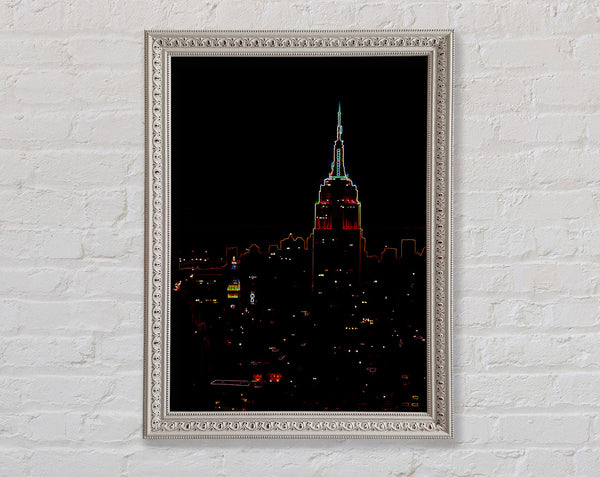 Empire State Neon Framed Print
