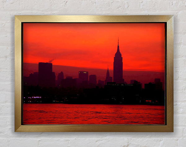 Empire State Red City Framed Print