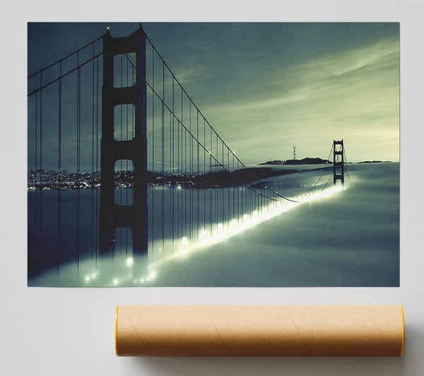 Golden Gate Bridge Light In The Fog Print