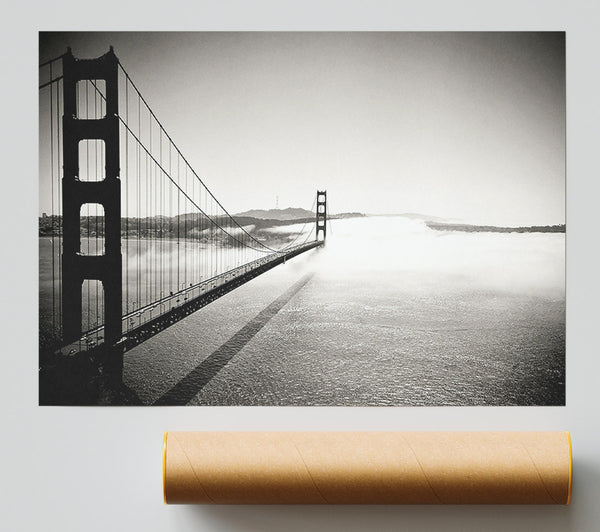 Golden Gate Bridge Black And White Print