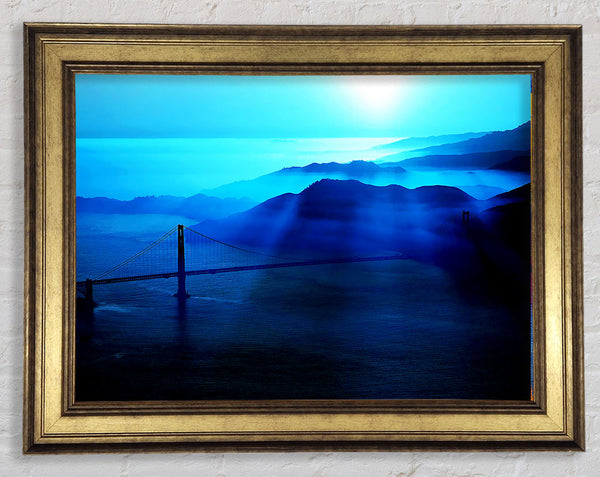 Golden Gate Bridge Morning Mist Framed Print
