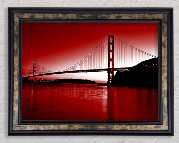 Golden Gate Bridge Red Framed Print