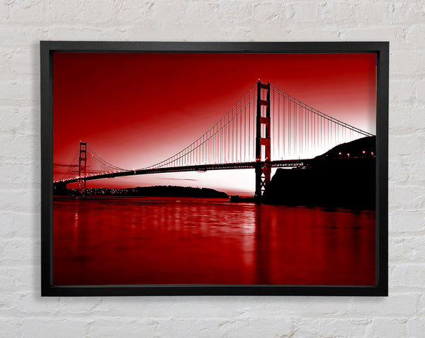 Golden Gate Bridge Red Framed Print