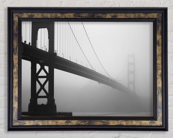 Golden Gate In Fog Framed Print