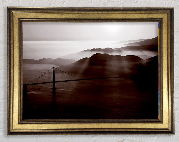 Goldon Gate Bridge Misty Morning Brown