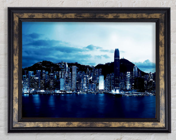 Hong Kong Blue Harbour Framed Print