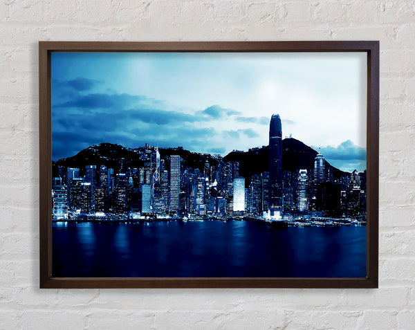 Hong Kong Blue Harbour Framed Print